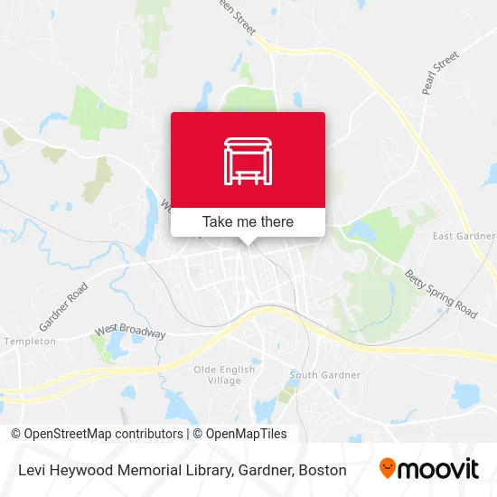 Levi Heywood Memorial Library, Gardner map