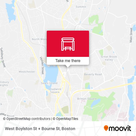 West Boylston St + Bourne St map
