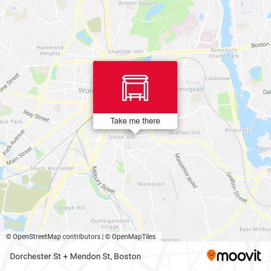 Mapa de Dorchester St + Mendon St