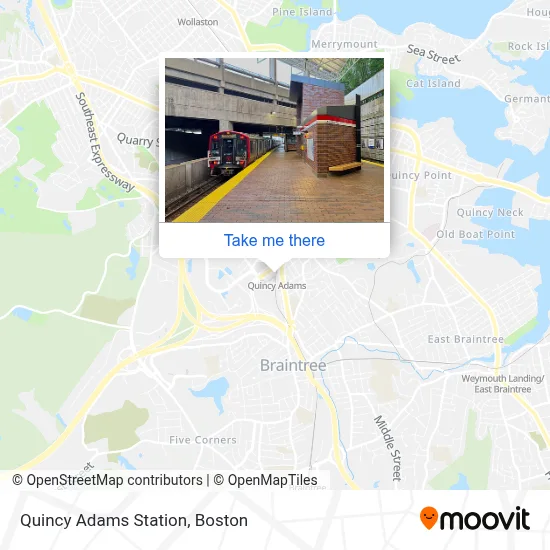 Quincy Adams Station map