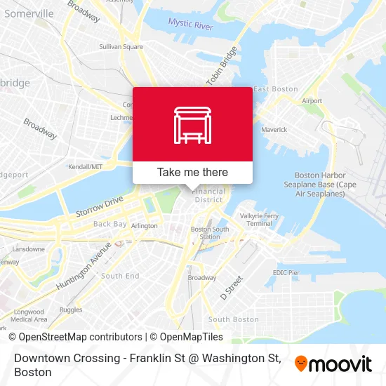 Mapa de Downtown Crossing - Franklin St @ Washington St