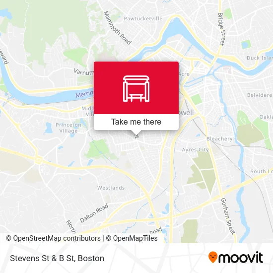 Stevens St & B St map