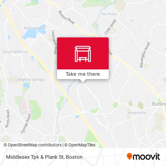 Middlesex Tpk & Plank St map