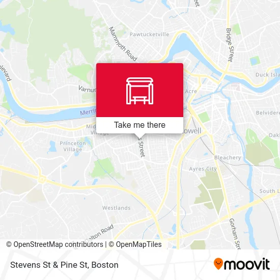 Stevens St & Pine St map