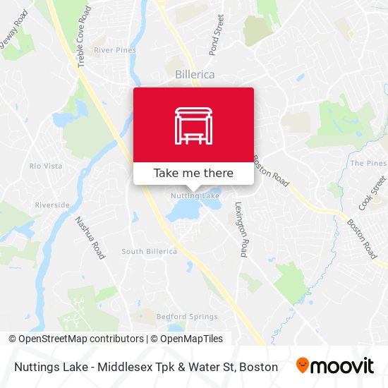 Nuttings Lake - Middlesex Tpk & Water St map