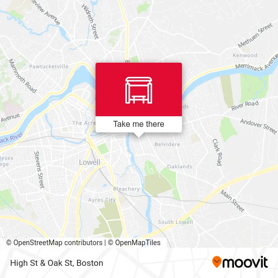 High St & Oak St map