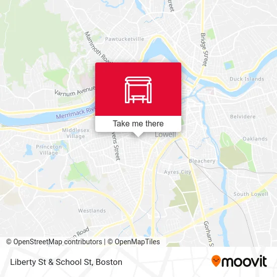 Liberty St & School St map