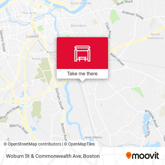 Woburn St & Commonwealth Ave map