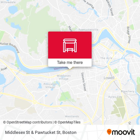 Middlesex St & Pawtucket St map