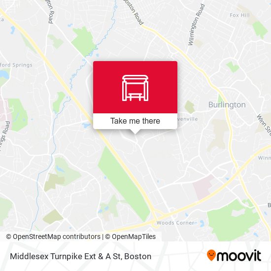 Middlesex Turnpike Ext & A St map