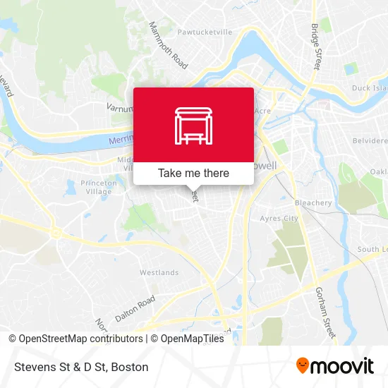 Stevens St & D St map