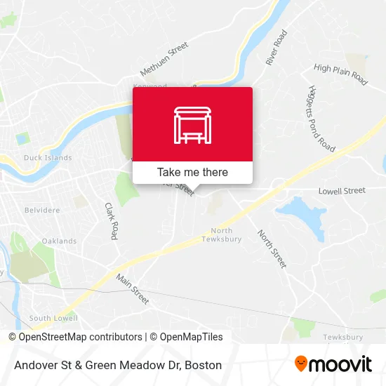 Andover St & Green Meadow Dr map