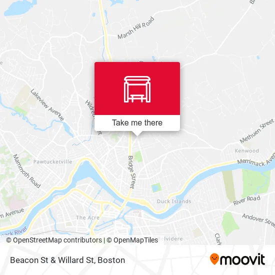 Beacon St & Willard St map