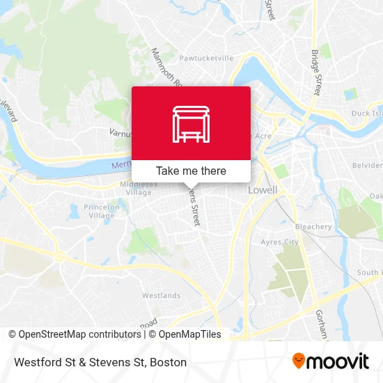 Westford St & Stevens St map