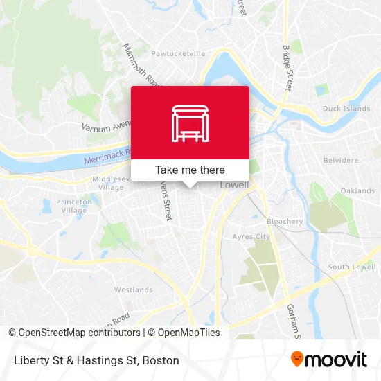 Liberty St & Hastings St map