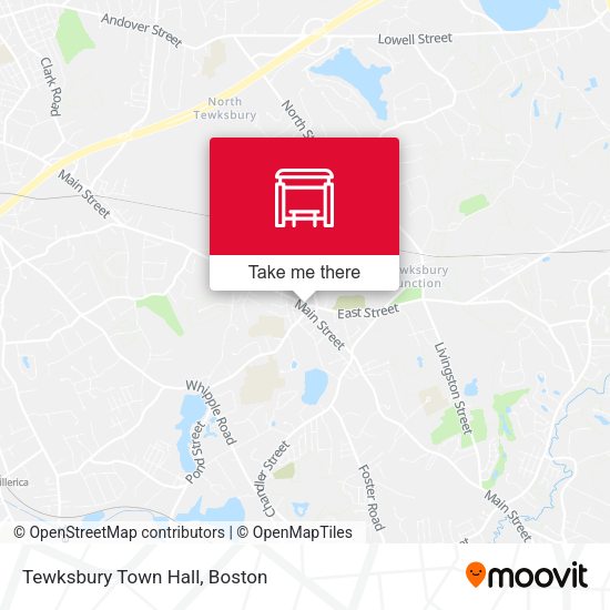 Mapa de Tewksbury Town Hall