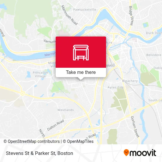 Stevens St & Parker St map