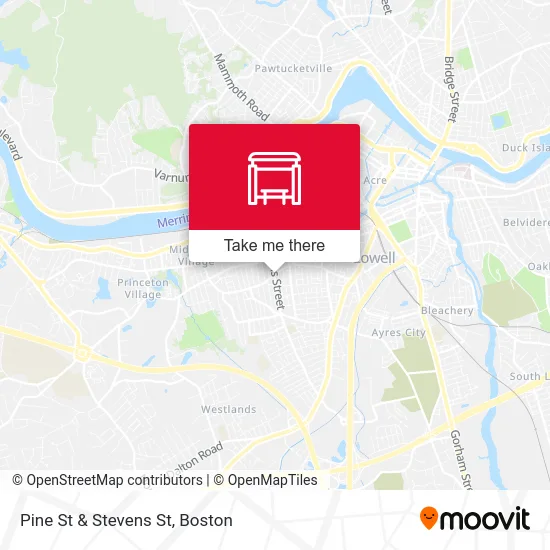 Pine St & Stevens St map