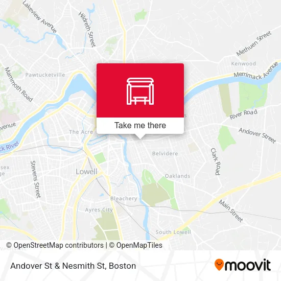 Andover St & Nesmith St map