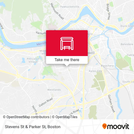 Stevens St & Parker St map