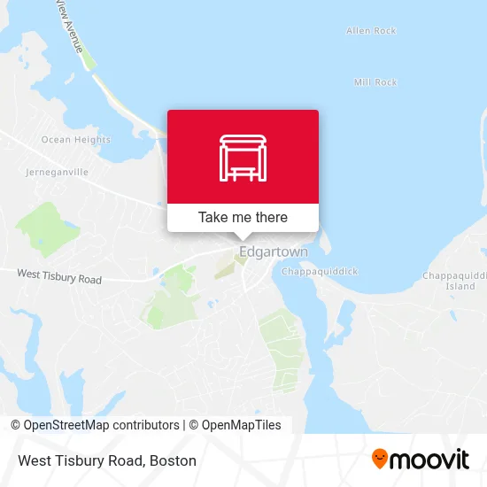 West Tisbury Road map