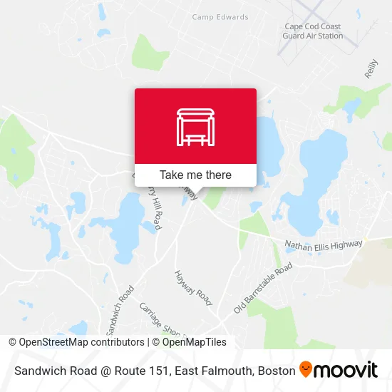 Mapa de Sandwich Road @ Route 151, East Falmouth