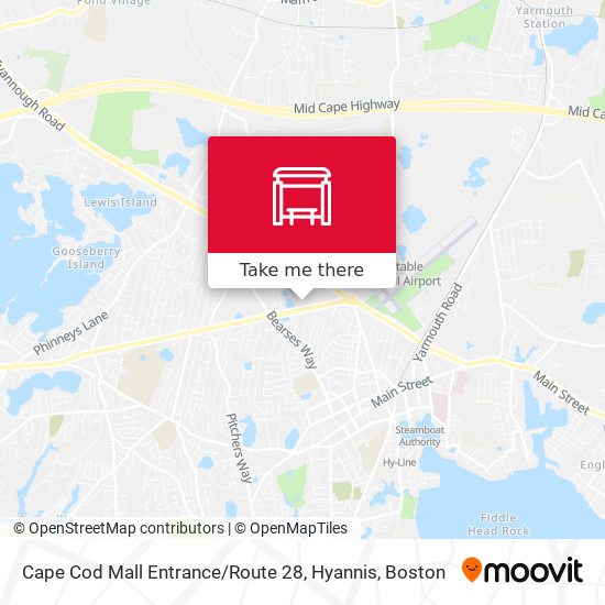 Cape Cod Mall Entrance / Route 28, Hyannis map