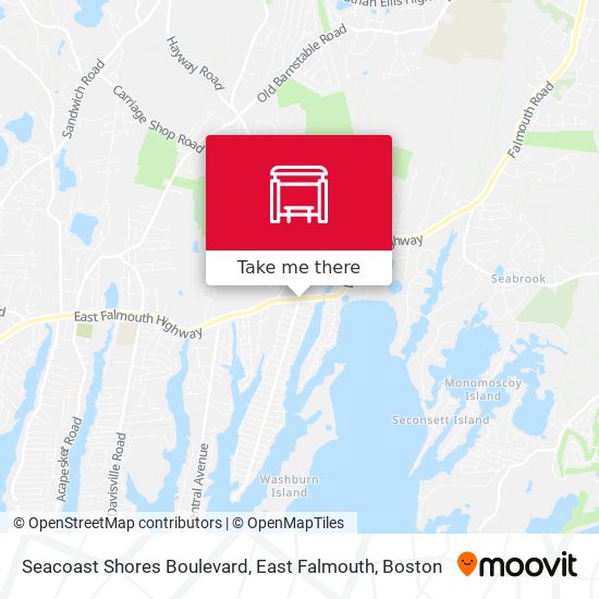 Mapa de Seacoast Shores Boulevard, East Falmouth