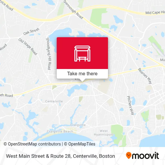 West Main Street & Route 28, Centerville map