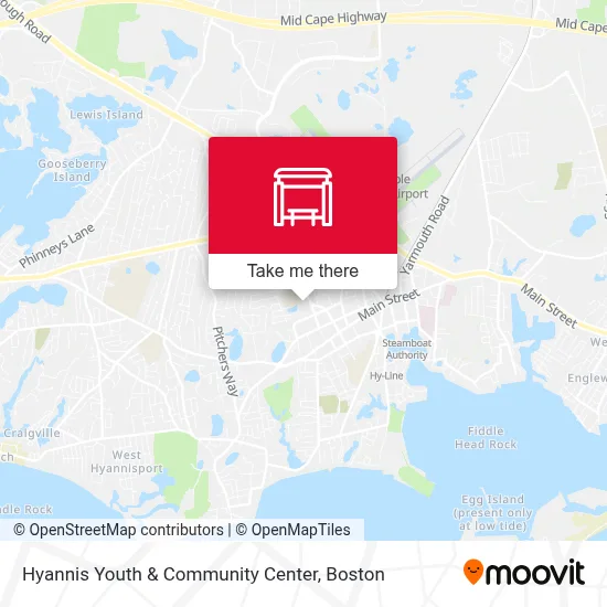 Hyannis Youth & Community Center map