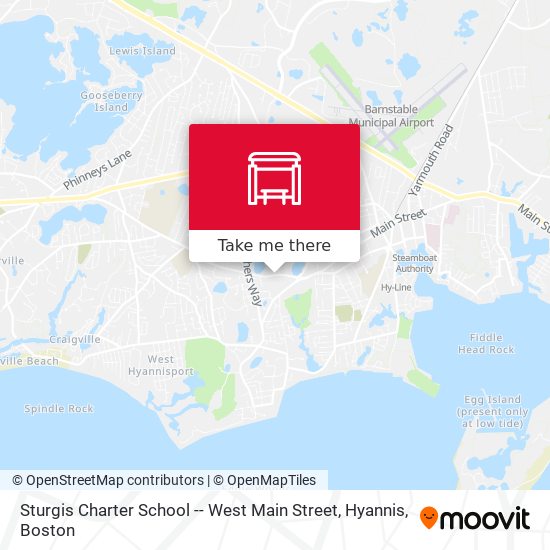 Sturgis Charter School -- West Main Street, Hyannis map