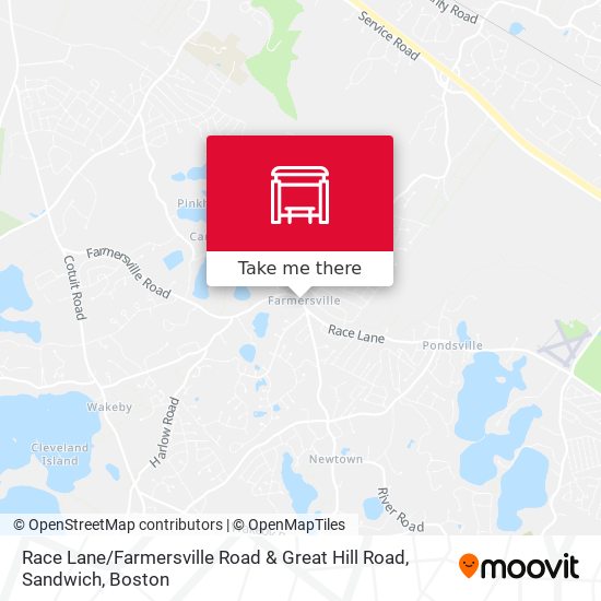 Mapa de Race Lane / Farmersville Road & Great Hill Road, Sandwich