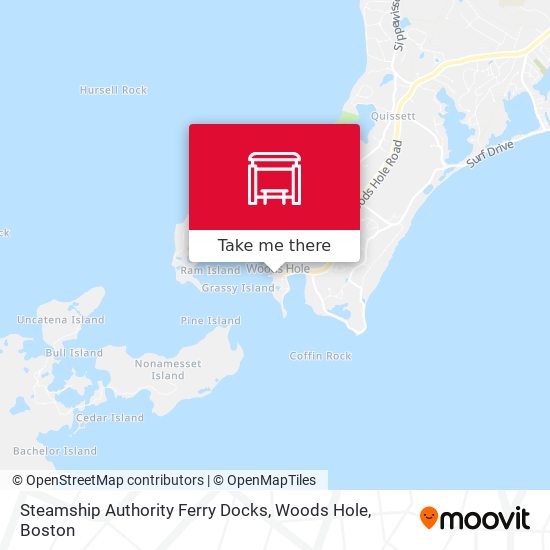 Steamship Authority Ferry Docks, Woods Hole map