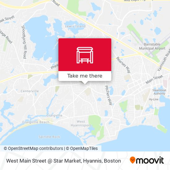 West Main Street @ Star Market, Hyannis map