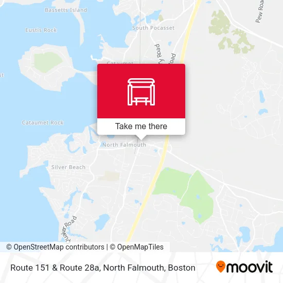 Route 151 & Route 28a, North Falmouth map