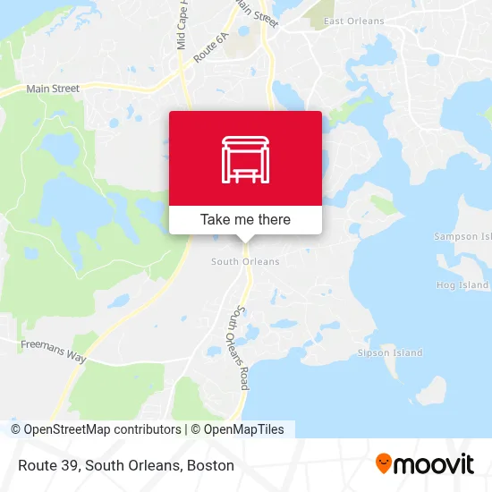 Route 39, South Orleans map