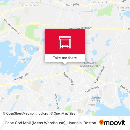 Cape Cod Mall (Mens Warehouse), Hyannis map