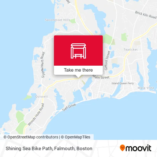 Mapa de Shining Sea Bike Path, Falmouth