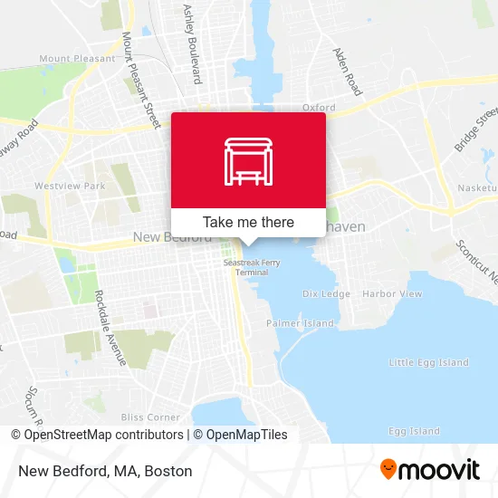 Mapa de New Bedford, MA