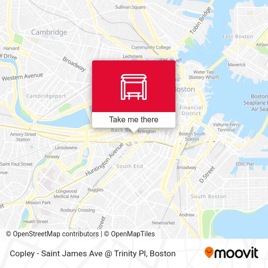 Mapa de Copley - Saint James Ave @ Trinity Pl