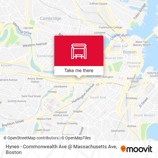 Hynes - Commonwealth Ave @ Massachusetts Ave map