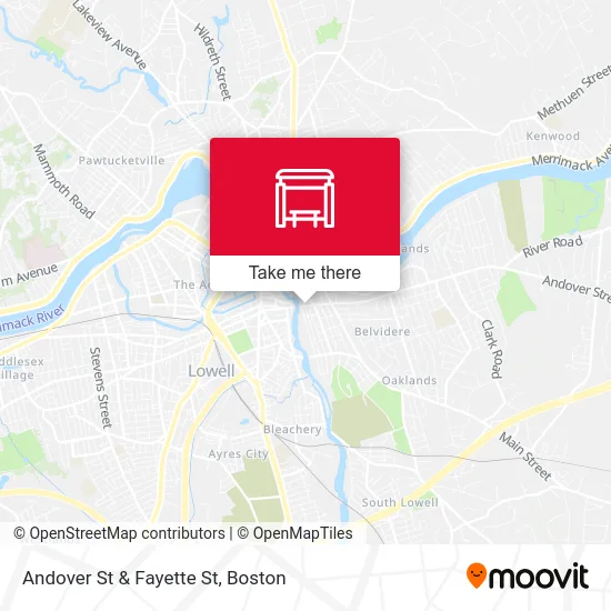 Andover St & Fayette St map