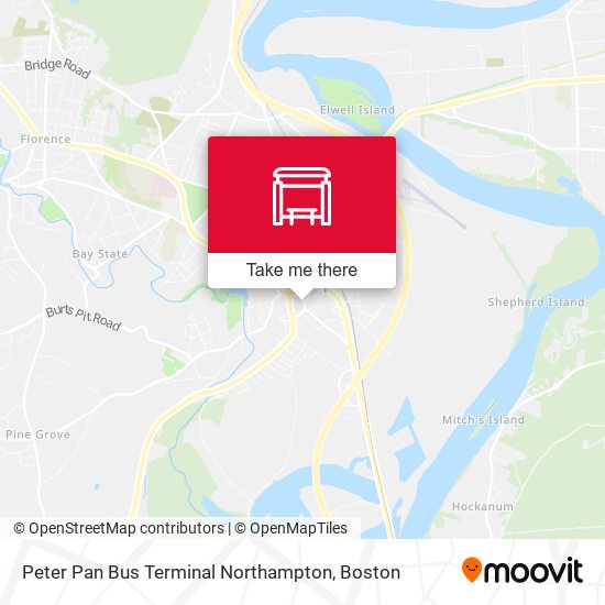 Peter Pan Bus Terminal Northampton map
