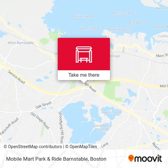 Mapa de Mobile Mart Park & Ride Barnstable