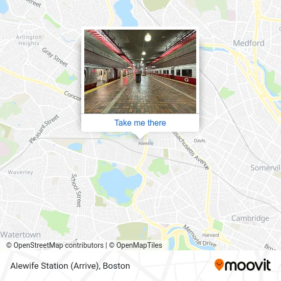 Mapa de Alewife Station (Arrive)