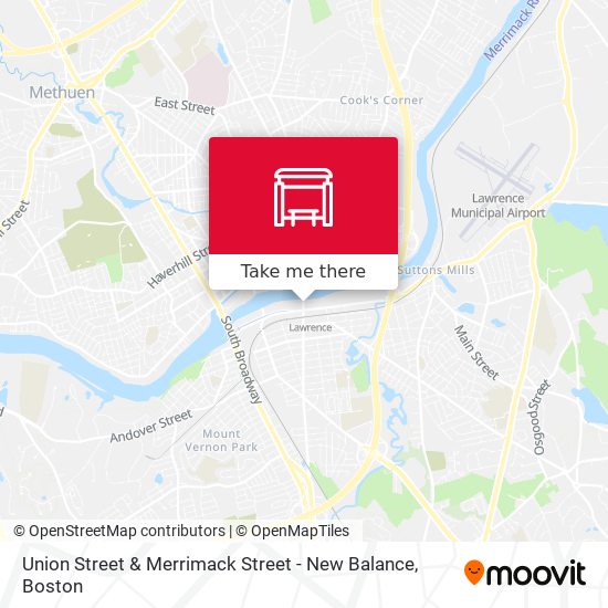 Mapa de Union Street & Merrimack Street - New Balance