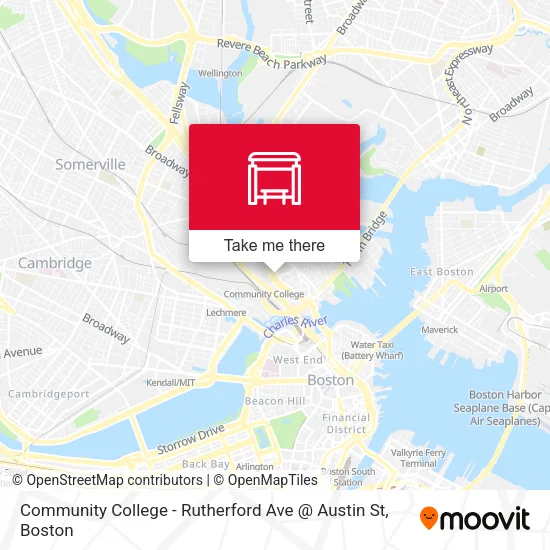 Community College - Rutherford Ave @ Austin St map