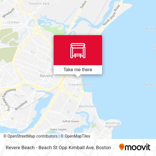 Mapa de Revere Beach - Beach St Opp Kimball Ave
