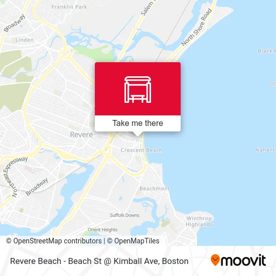 Revere Beach - Beach St @ Kimball Ave map