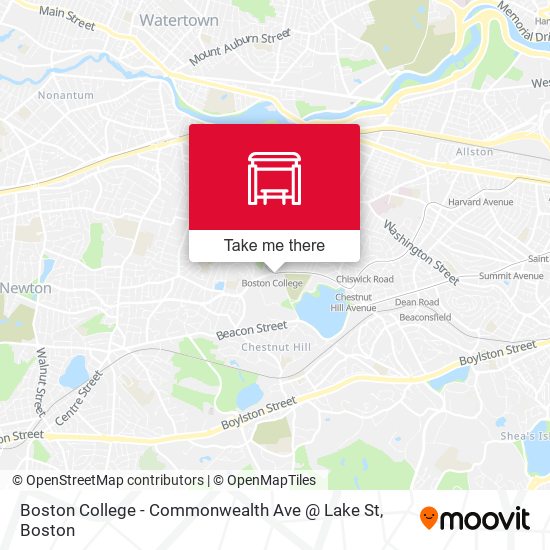 Mapa de Boston College - Commonwealth Ave @ Lake St